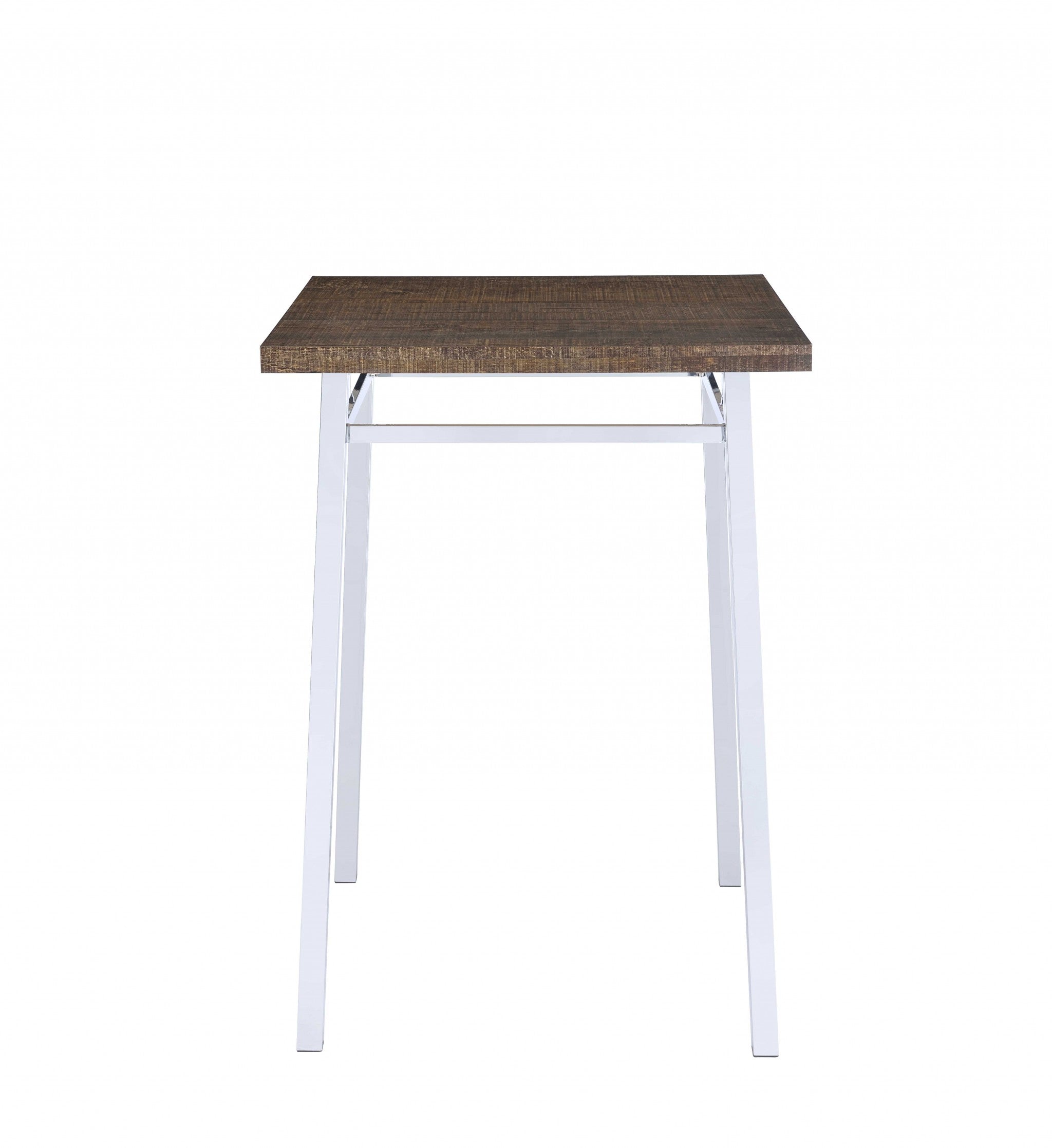 Mesa de bar de madera manufacturada cuadrada marrón y blanca de 30"