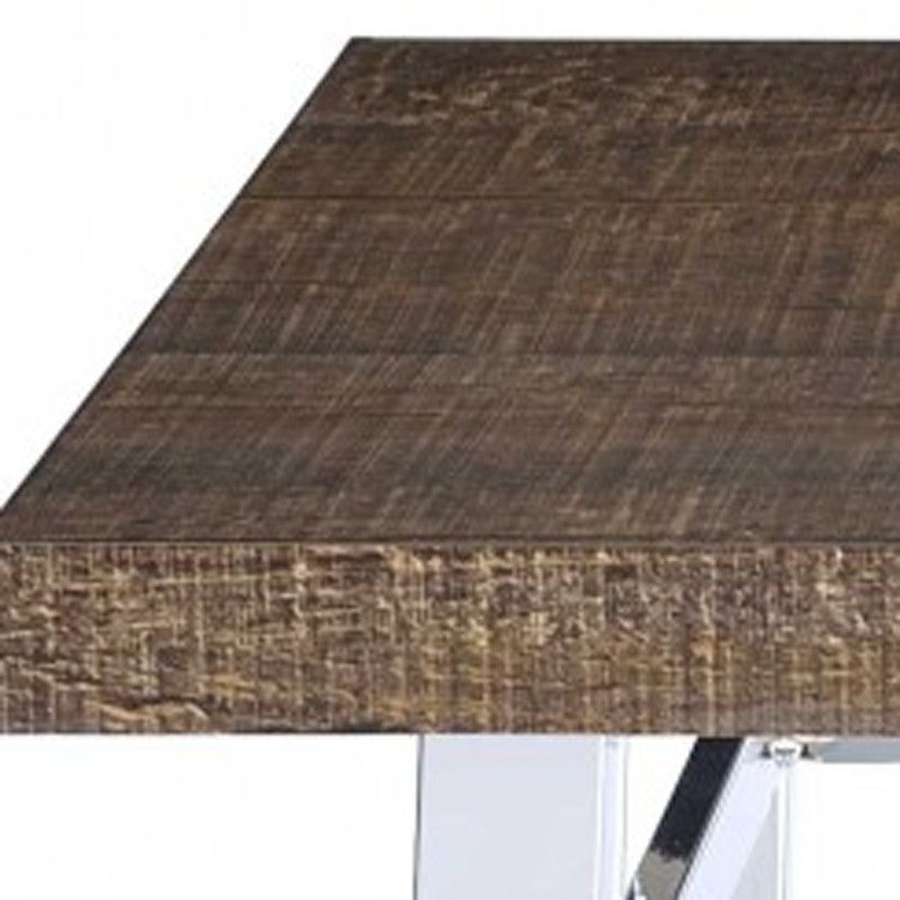 Mesa de bar de madera manufacturada cuadrada marrón y blanca de 30"