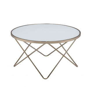 Frosted Glass Champagne Coffee Table 34" x 34" x 18"