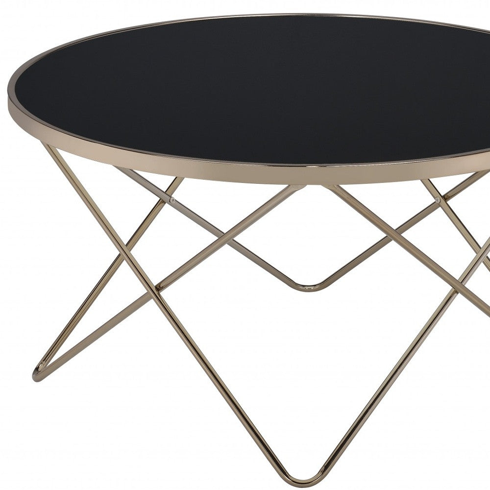 Frosted Glass Champagne Coffee Table 34" x 34" x 18"