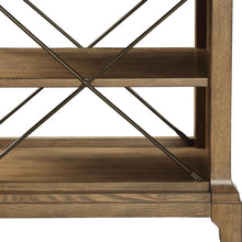 Rustic Light Oak End Table With X-Bar Detail