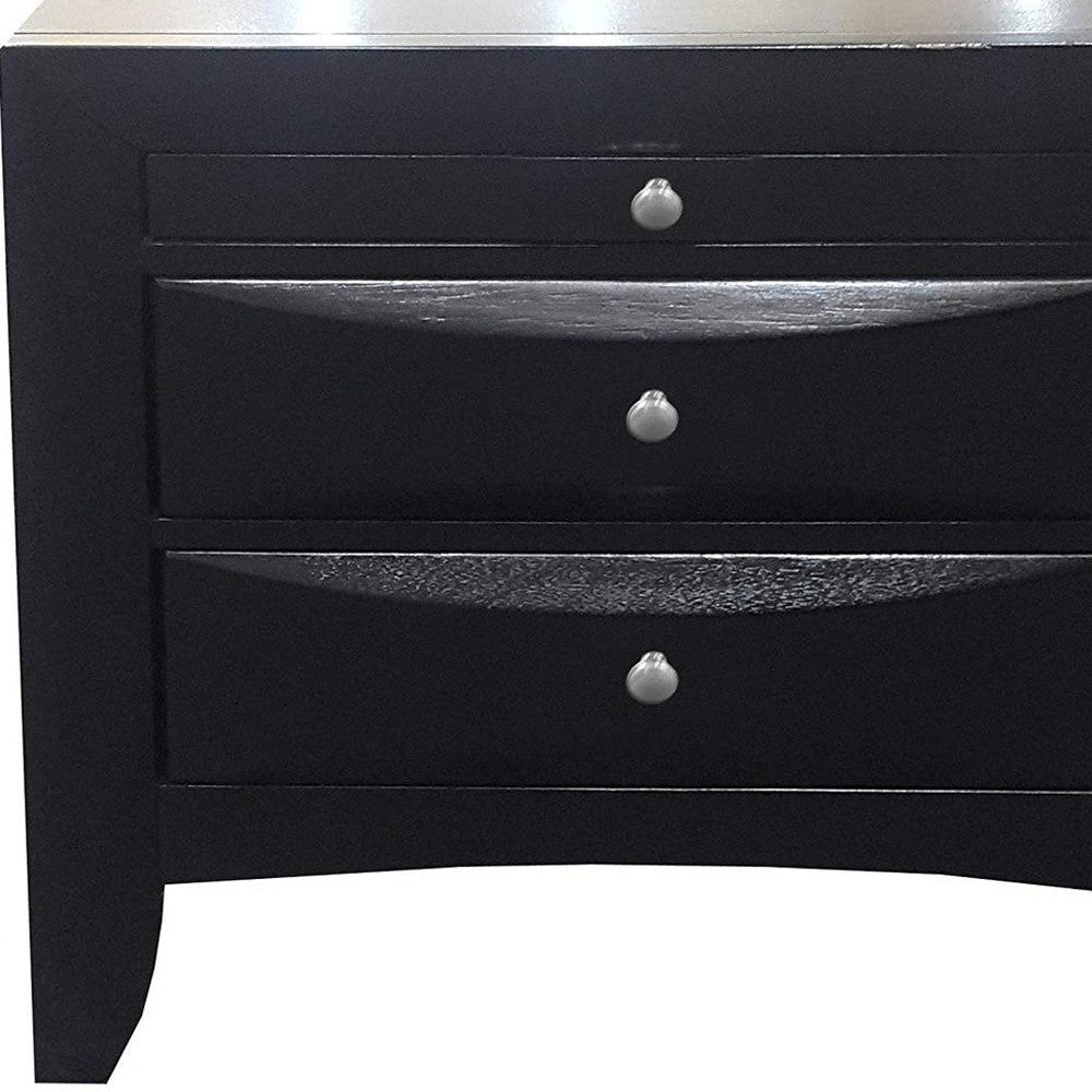 26" X 17" X 25" Black  Modern Nightstand