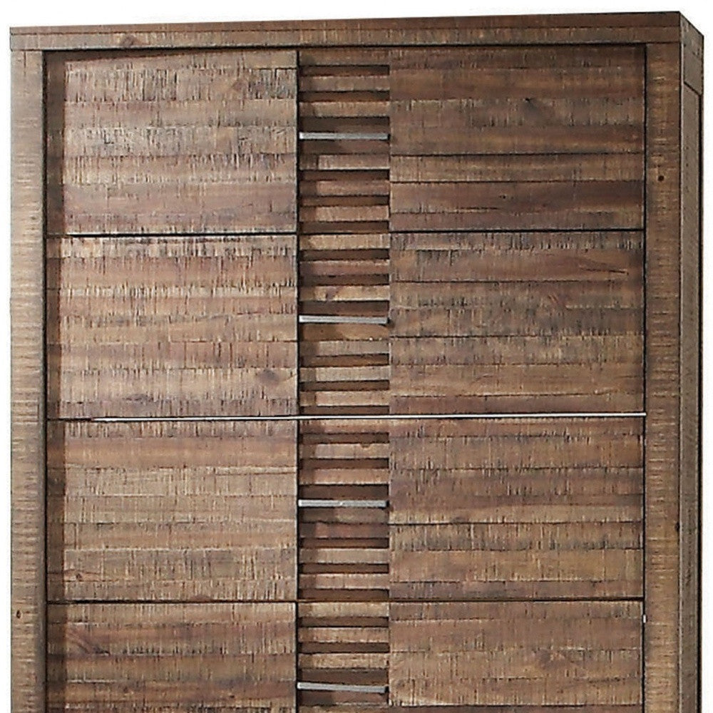 34" X 18" X 55" Reclaimed Oak Wood Chest