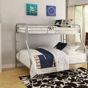 84" X 62" X 65" Twin XL Over Queen Silver Metal Tube Litera