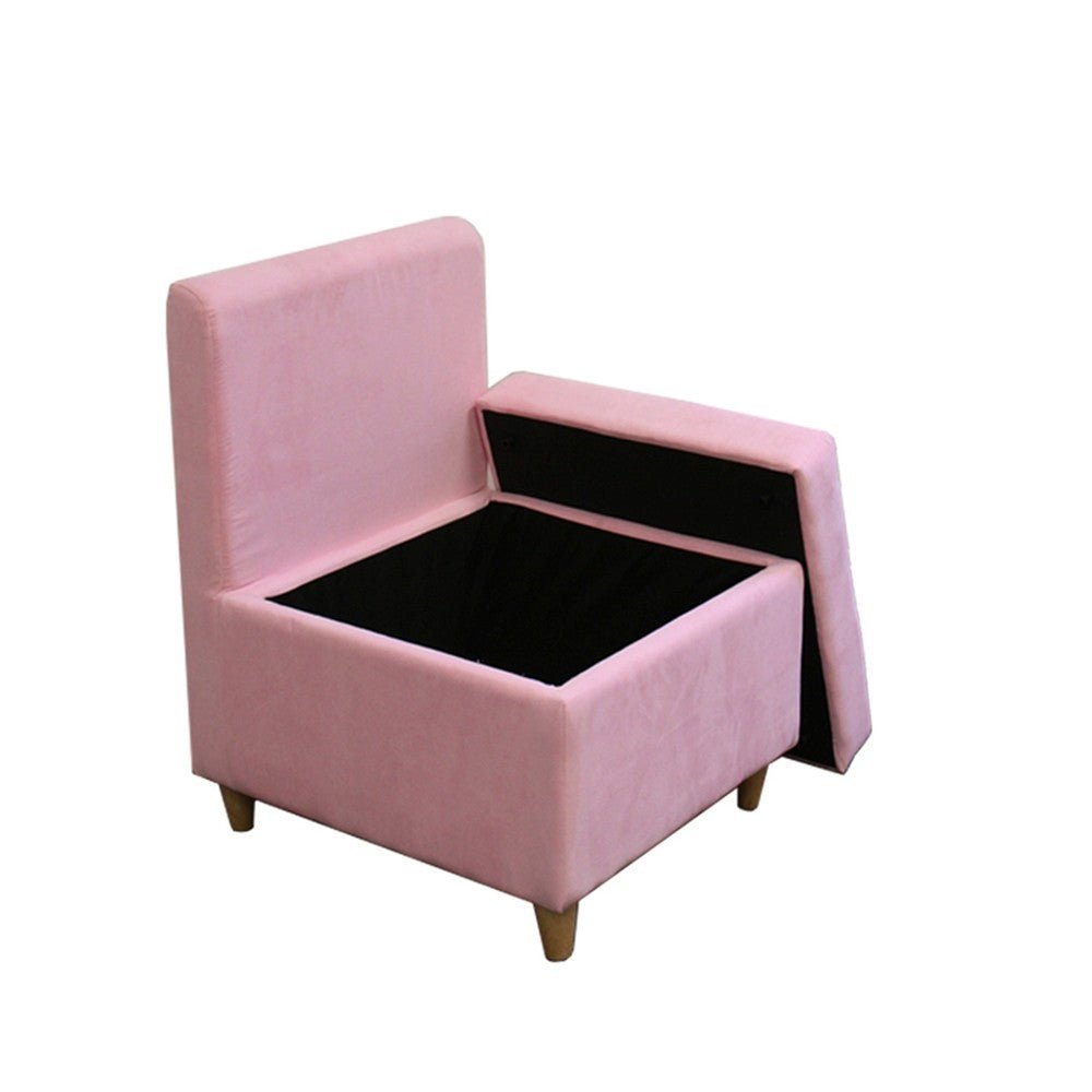 29" Mod Pink Mauve Microfiber Armless Accent Chair with Storage