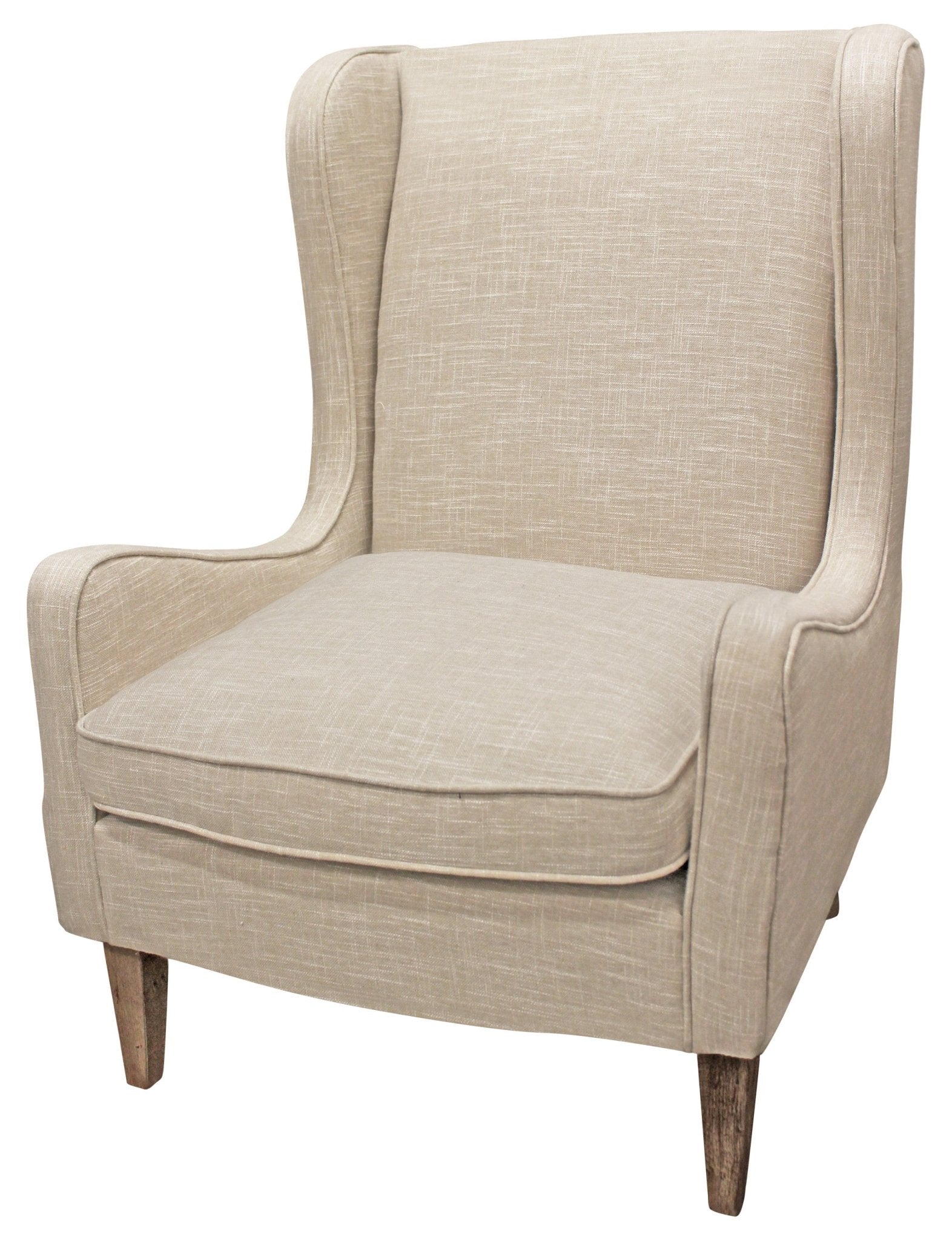 29" Natural Linen Solid Color Lounge Chair