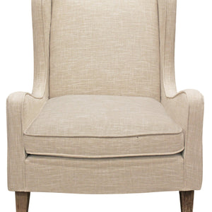 29" Natural Linen Solid Color Lounge Chair