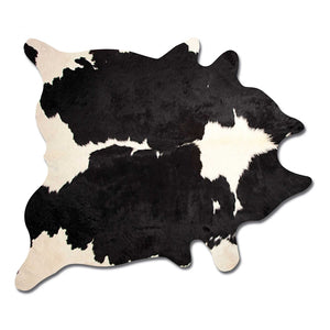Black And White Cowhide Animal Print Area Rug