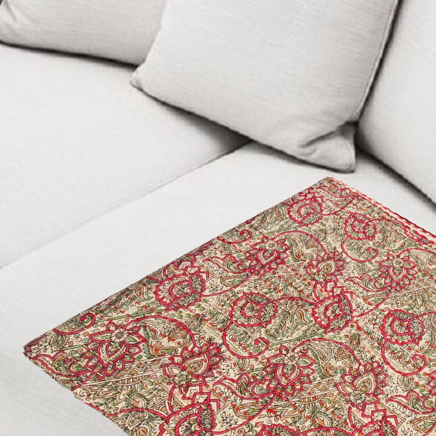 50" X 70" Maroon  Kantha Cotton   Throw Blanket