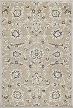 Beige Grey Machine Woven UV Treated Floral Traditional Indoor Outdoor Accent Rug - 2' x 4'