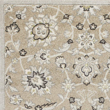 Beige Grey Machine Woven UV Treated Floral Traditional Indoor Outdoor Accent Rug - 2' x 4'