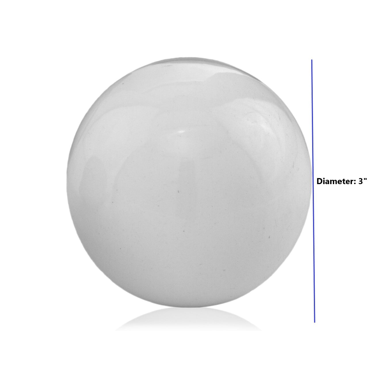 White Enameled Aluminum Decorative Sphere 3"