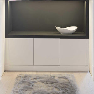 Gray Rectangular Faux Fur - Area Rug 3" x 5"