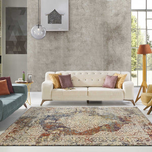 Multi Color Bordered Area Rug 3' x 5'