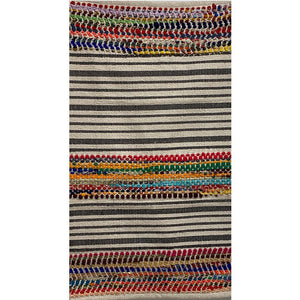Multicolored Striped Chindi Area Rug 3’ x 5’