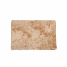 Tan Rectangular Faux Fur Area Rug - 3