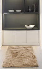 Tan Rectangular Faux Fur Area Rug - 3