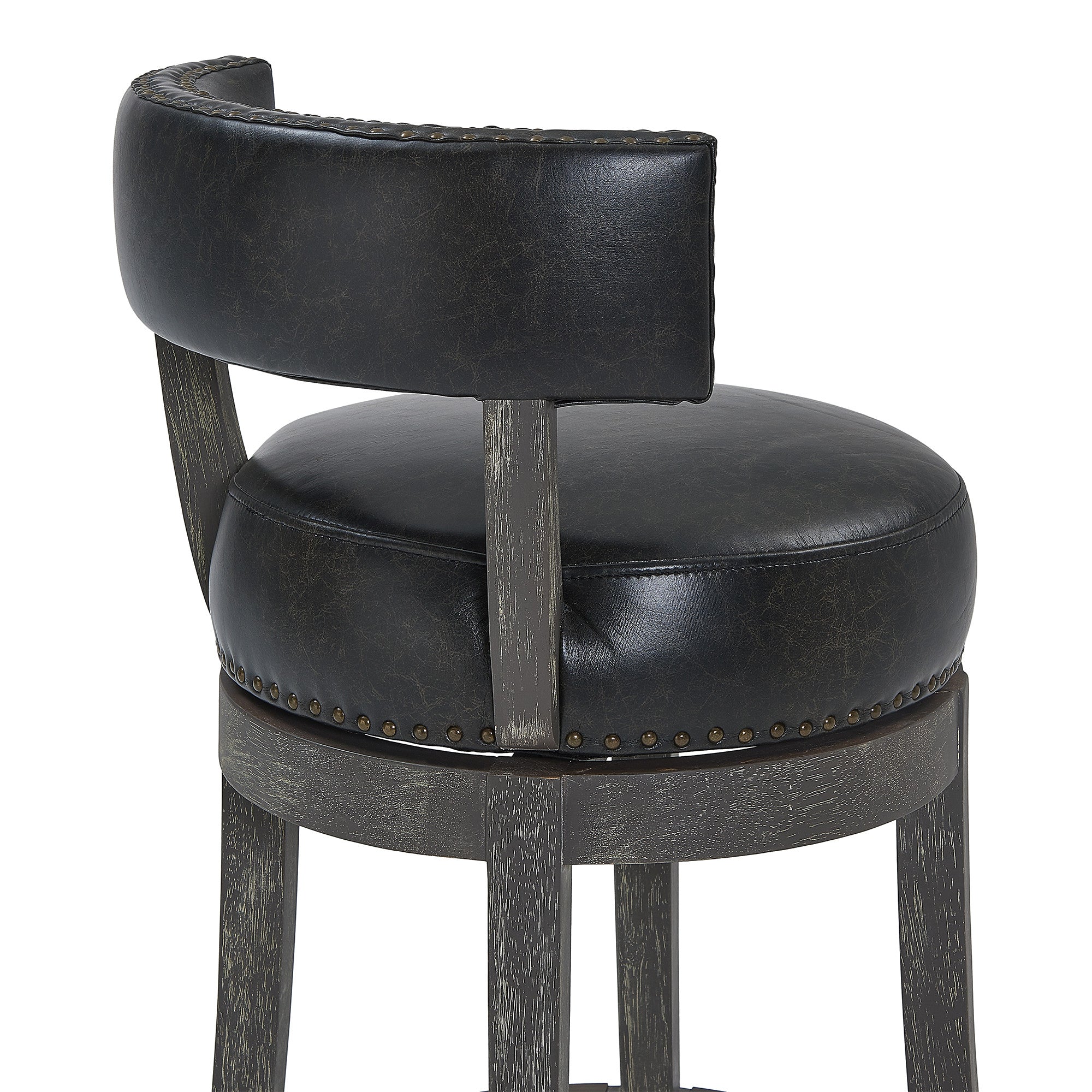 30" Brown Onyx Faux Leather Swivel Counter Stool