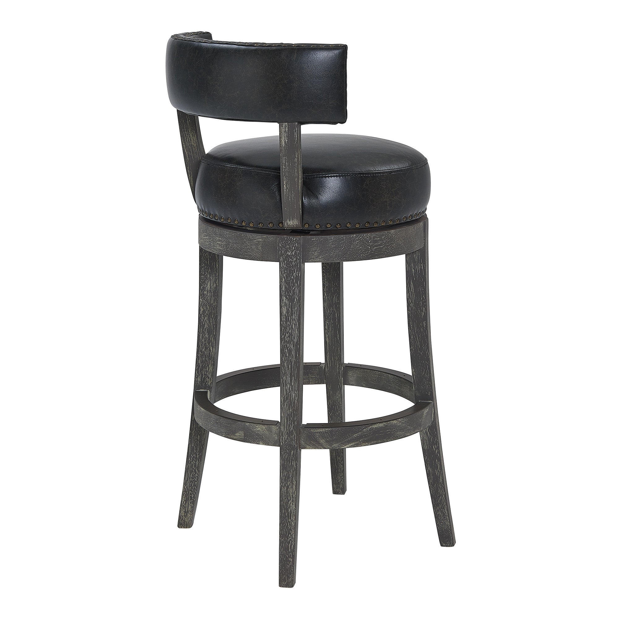 30" Brown Onyx Faux Leather Swivel Counter Stool