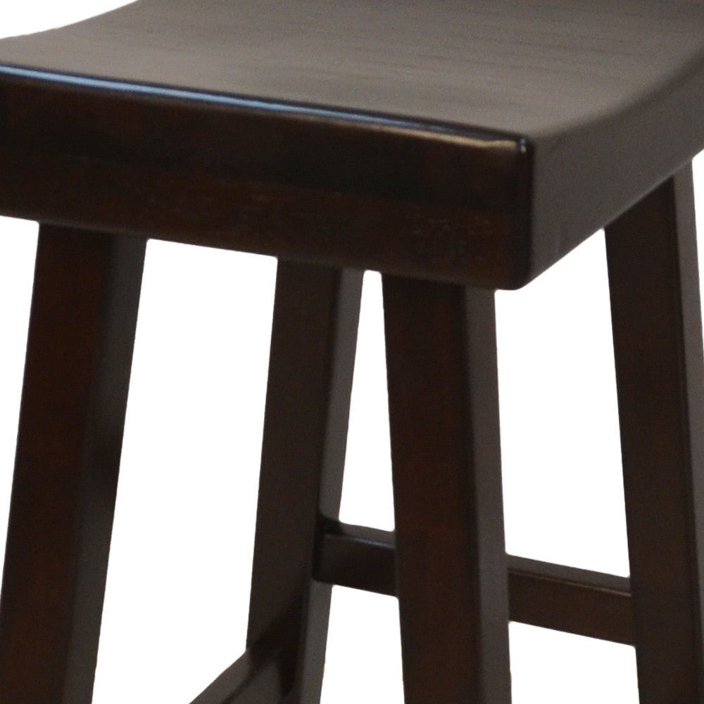 30" Espresso Backless Bar Height Chair With Footrest