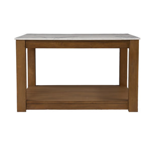 Natural And Natural Brown Solid Manufactured Wood Square Coffee Table 30"