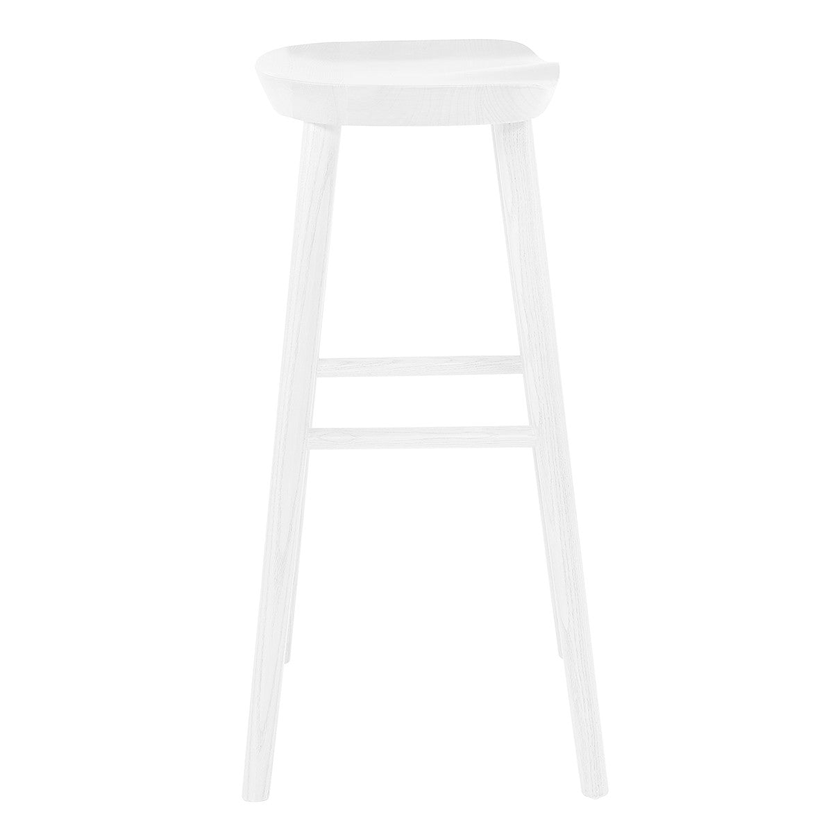 30" White Solid Wood Bar Stool