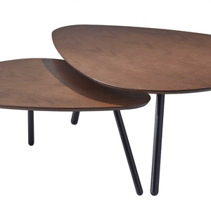 30.71" X 41.34" X 17" Walnut Nesting Coffee Table