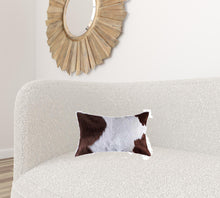 White And Brown Cowhide Pillow - 12
