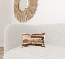 White And Brown Cowhide Pillow - 12