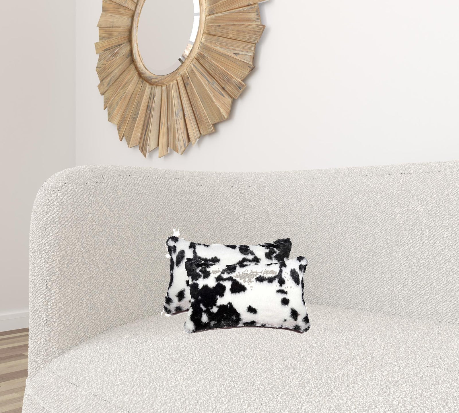 12" X 20" X 5" Sugarland Black And White Faux  Pillow 2 Pack