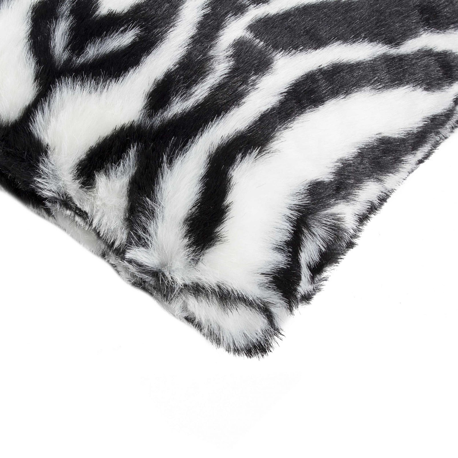 Denton Zebra Black And White Faux Pillow 2 Pack - 12" x 20" x 5"