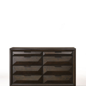59" X 17" X 37" Espresso Rubber Wood Dresser