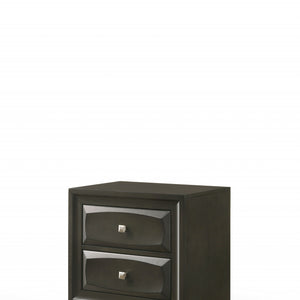 24" X 17" X 24" Antique Gray Rubber Wood Nightstand