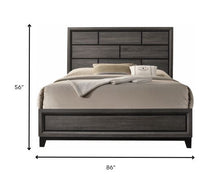 Cama tamaño Queen con chapa de papel gris degradado de 86