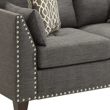 Light Charcoal Linen Loveseat - 58