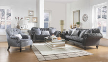 Loveseat de terciopelo gris oscuro W3 almohadas - 79