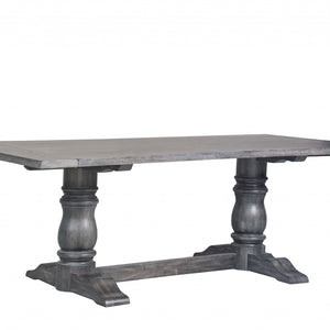 88" X 40" X 30" Weathered Gray Dining Table