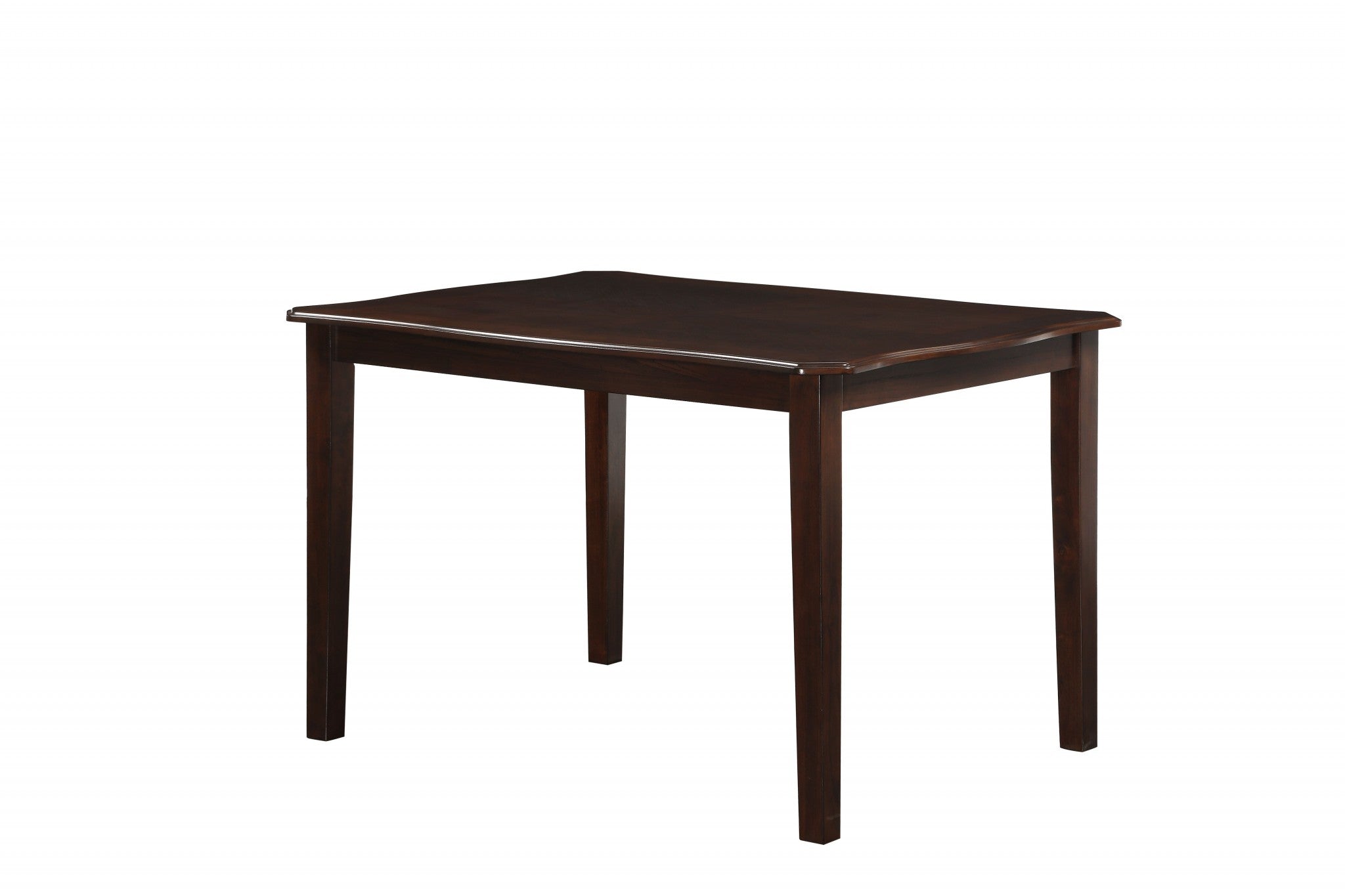 47" X 36" 5Pc Black Leatherette And Espresso Dining Set