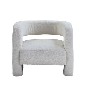 32" White Sherpa Solid Color Barrel Chair