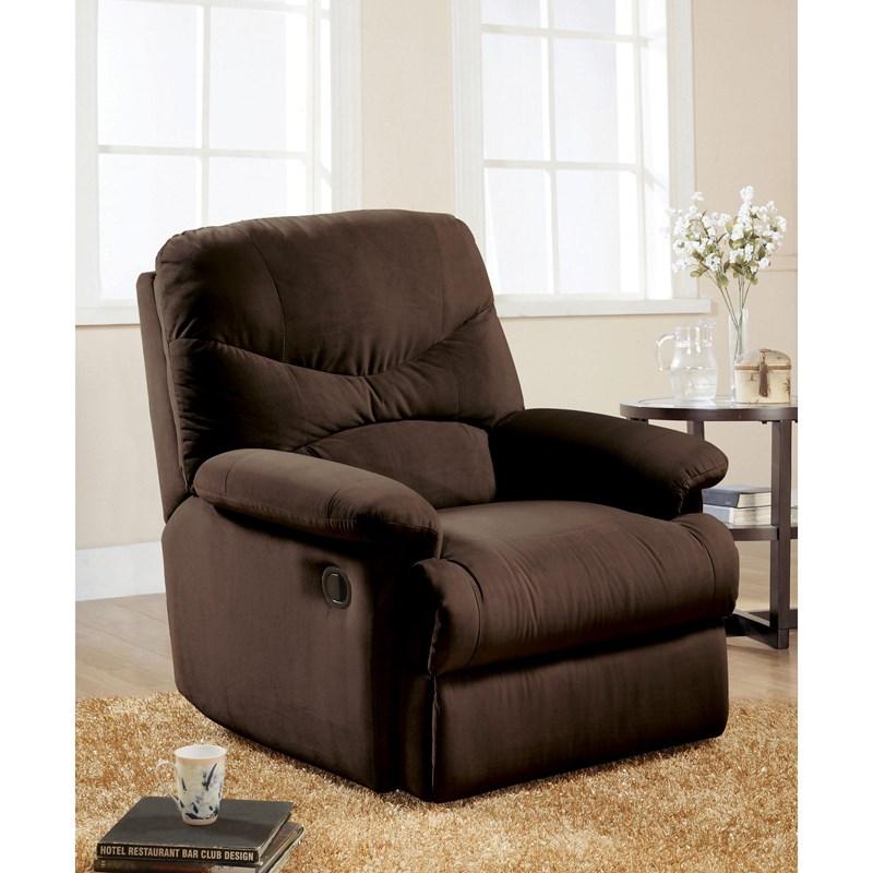 Chocolate Upholstered Motion Recliner - 34 x 35 x 39