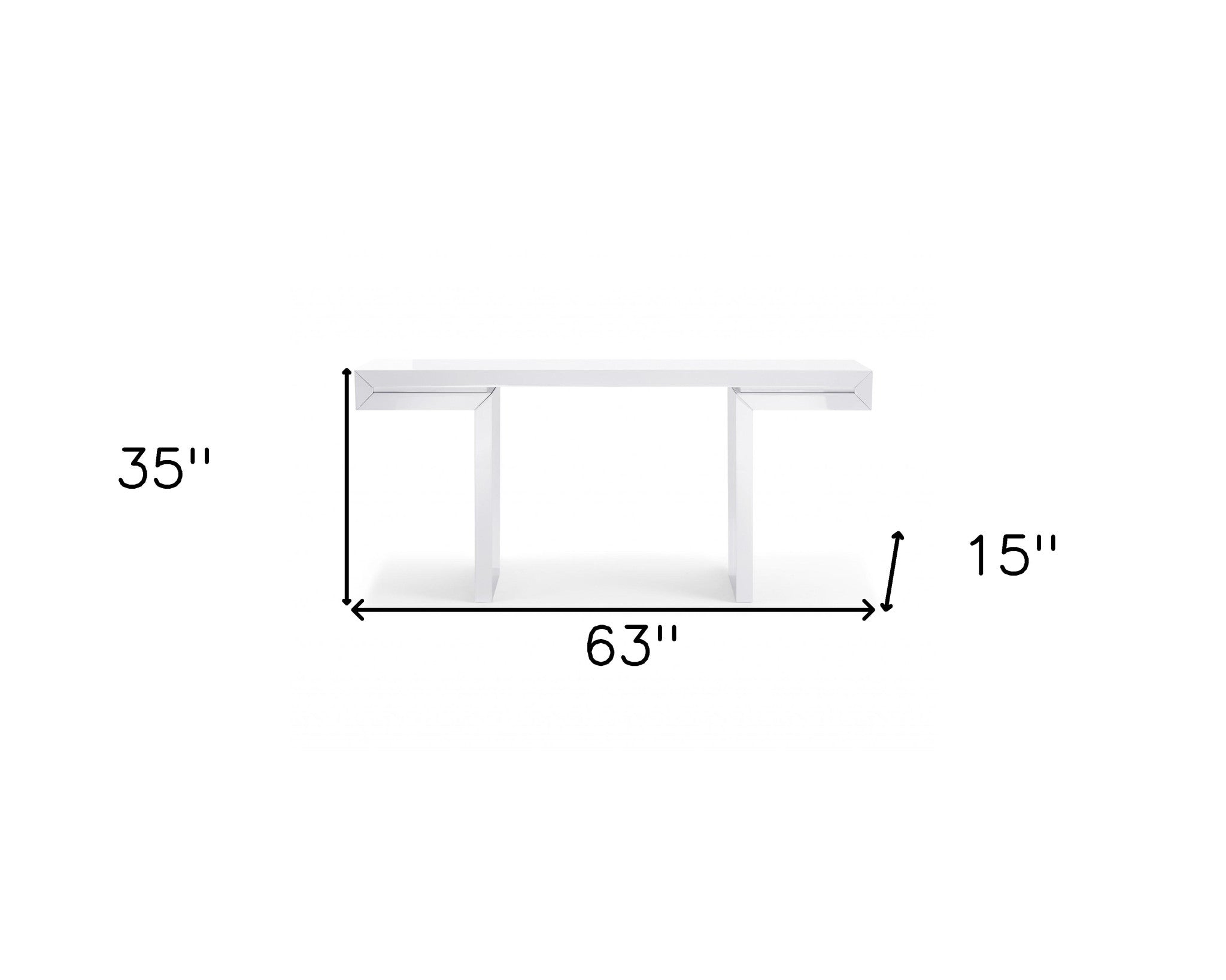 Console In High White Gloss Lacquer