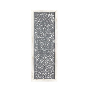 Decoración de pared de madera en relieve de metal gris desgastado