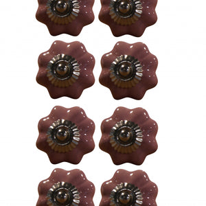 1.5" X 1.5" X 1.5" Glossy Pink Silver And Red  Knobs 8 Pack