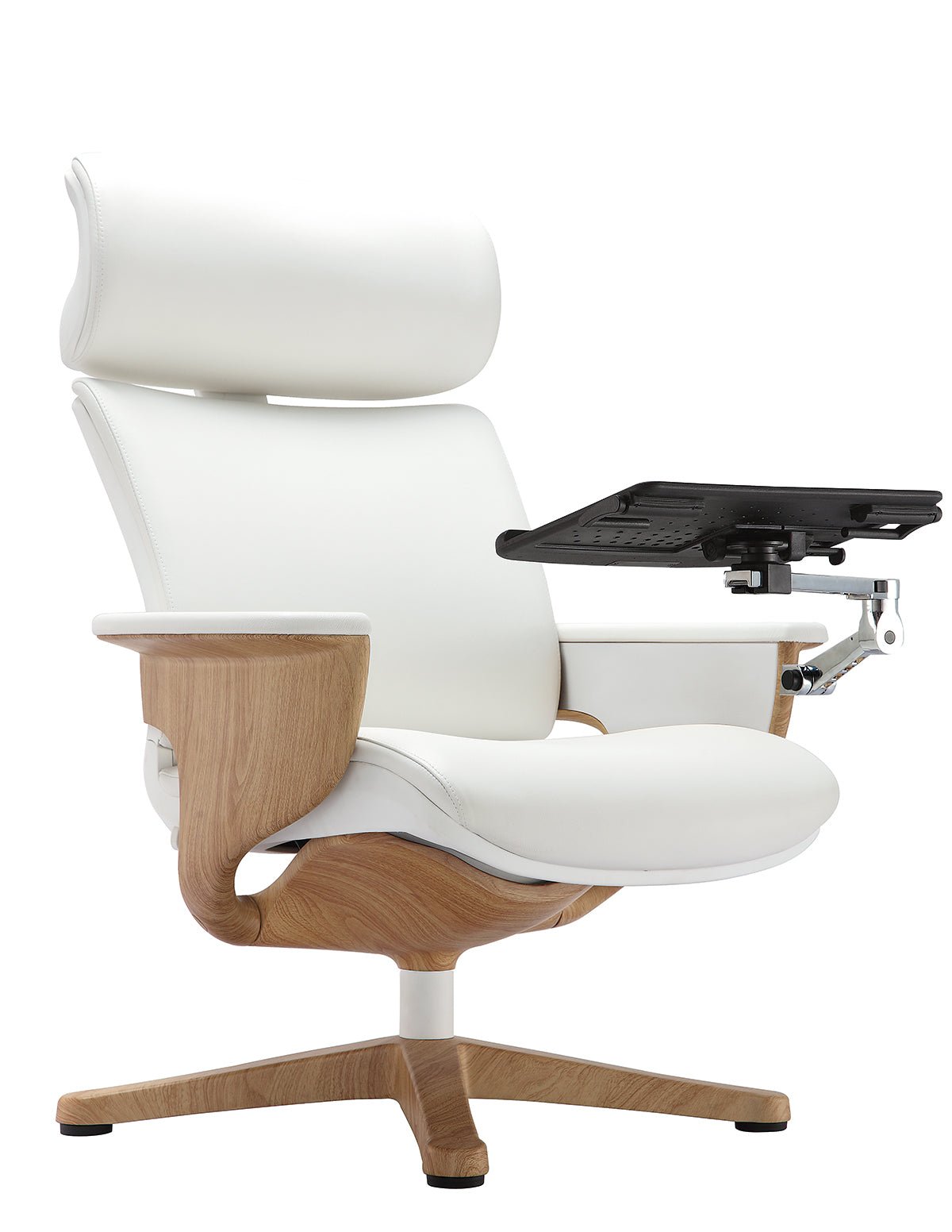 White Leather Chair 32.5" x 32.3" x 40.75"