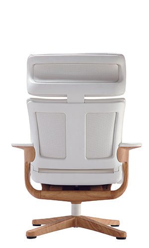 White Leather Chair 32.5" x 32.3" x 40.75"