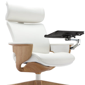 White Leather Chair 32.5" x 32.3" x 40.75"