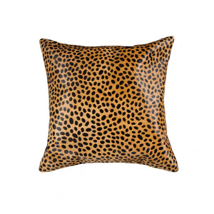18" X 18" X 5" Sensational Cheetah Torino Kobe Cowhide  Pillow