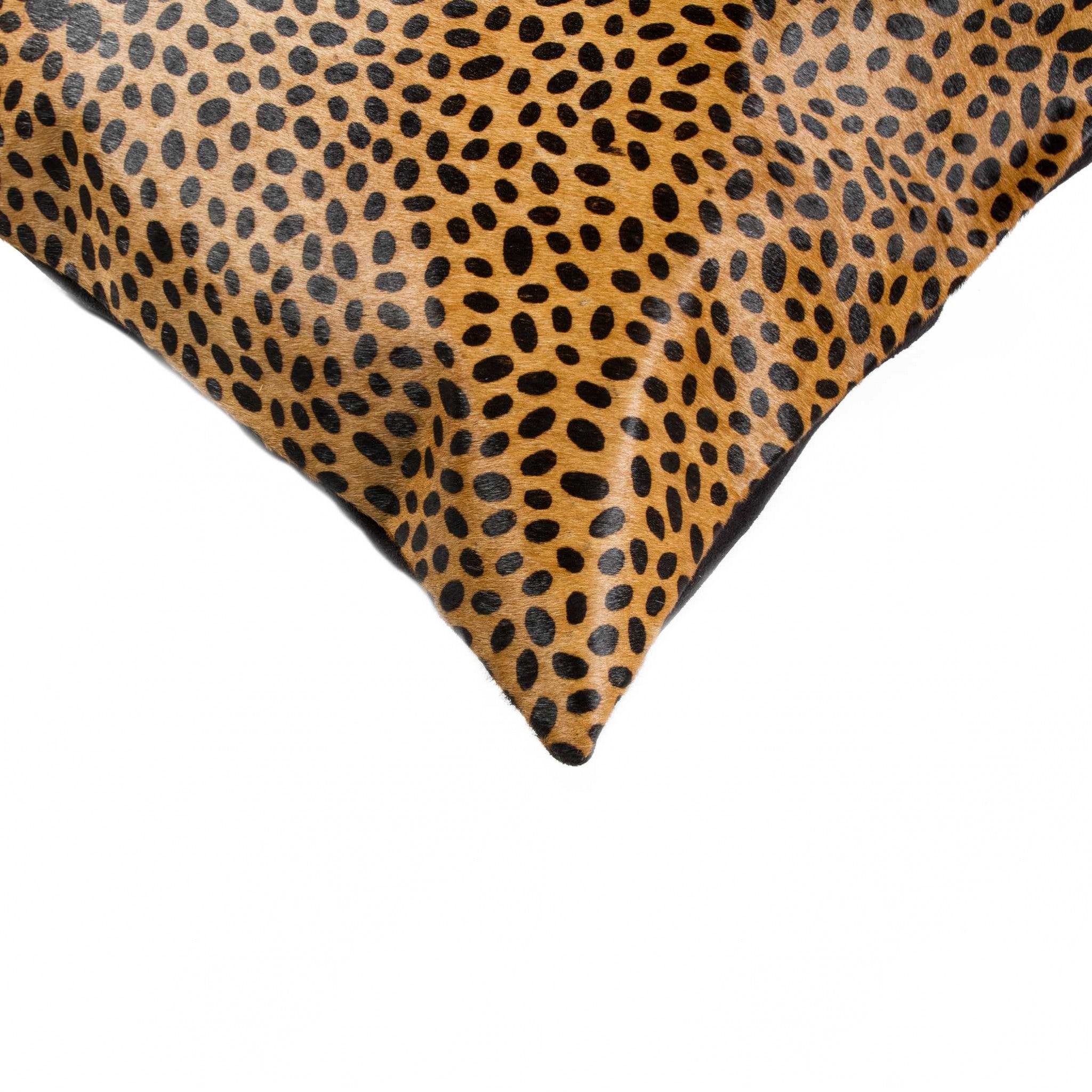 18" X 18" X 5" Sensational Cheetah Torino Kobe Cowhide  Pillow