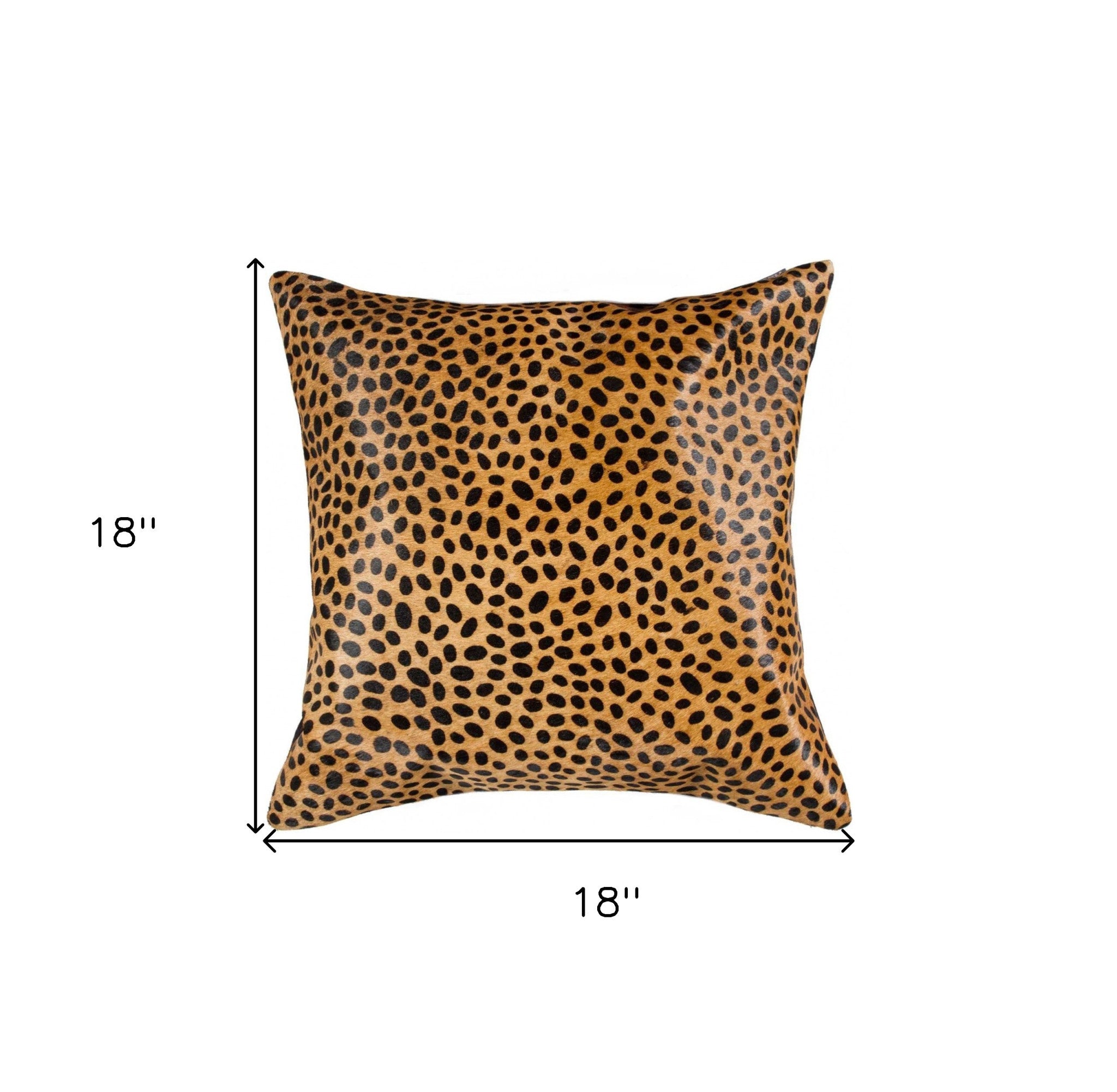 18" X 18" X 5" Sensational Cheetah Torino Kobe Cowhide  Pillow