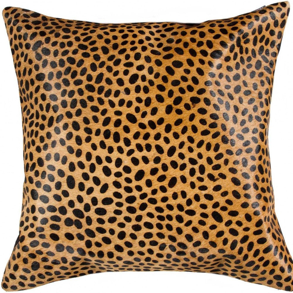 18" X 18" X 5" Sensational Cheetah Torino Kobe Cowhide  Pillow